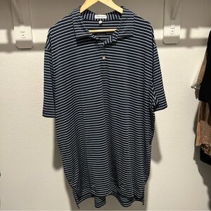 Peter Millar Blue and White Striped Polo Shirt